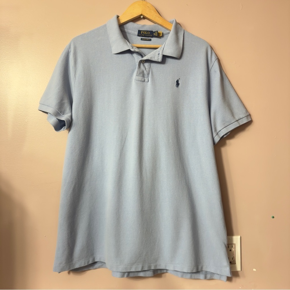Polo Ralph Lauren Custom Slim Fit Shirt Light Blue Men Size XXL